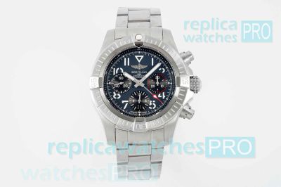 BLS Factory Breitling Avenger Chronograph Rep Watch Stainless Steel Grey Black Dial